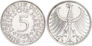 5 Mark Germania Ovest (1949-1990) Argento 