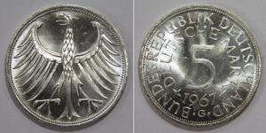 5 Mark Germania Ovest (1949-1990) Argento 
