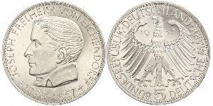 5 Mark Germania Ovest (1949-1990) Argento Joseph Freiherr von Eichendorff