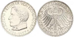 5 Mark Germania Ovest (1949-1990) Argento Joseph Freiherr von Eichendorff