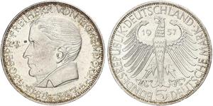 5 Mark Germania Ovest (1949-1990) Argento Joseph Freiherr von Eichendorff