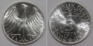 5 Mark Germania Ovest (1949-1990) Argento 