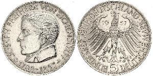 5 Mark Germania Ovest (1949-1990) Argento Joseph Freiherr von Eichendorff