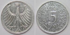 5 Mark Germania Ovest (1949-1990) Argento 