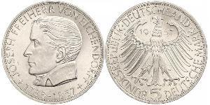 5 Mark Germania Ovest (1949-1990) Argento Joseph Freiherr von Eichendorff