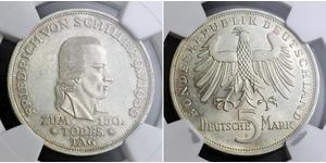 5 Mark Germania Ovest (1949-1990) Argento Friedrich Schiller