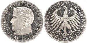 5 Mark Germania Ovest (1949-1990) Argento Joseph Freiherr von Eichendorff