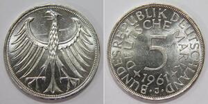 5 Mark Germania Ovest (1949-1990) Argento 