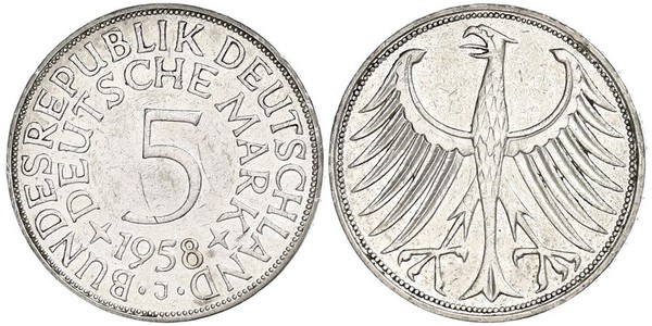 5 Mark Germania Ovest (1949-1990) Argento 