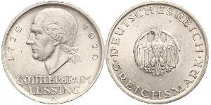 5 Mark Impero tedesco (1871-1918) Argento Gotthold Ephraim Lessing