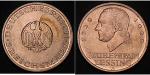 5 Mark Impero tedesco (1871-1918) Argento Gotthold Ephraim Lessing
