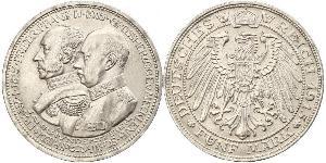 5 Mark Meclemburgo-Schwerin (1352-1918) Argento Frederick Francis IV, Grand Duke of Mecklenburg (1882 - 1945)