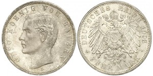 5 Mark Regno di Baviera (1806 - 1918) Argento Ottone di Baviera(1848 – 1916)