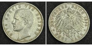 5 Mark Regno di Baviera (1806 - 1918) Argento Ottone di Baviera(1848 – 1916)
