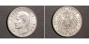 5 Mark Regno di Baviera (1806 - 1918) Argento Ottone di Baviera(1848 – 1916)