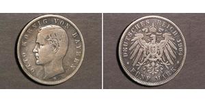 5 Mark Regno di Baviera (1806 - 1918) Argento Ottone di Baviera(1848 – 1916)