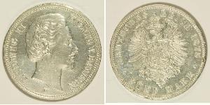 5 Mark Regno di Baviera (1806 - 1918) Argento Ludovico II di Baviera(1845 – 1886)