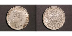 5 Mark Regno di Baviera (1806 - 1918) Argento Ottone di Baviera(1848 – 1916)