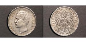5 Mark Regno di Baviera (1806 - 1918) Argento Ottone di Baviera(1848 – 1916)