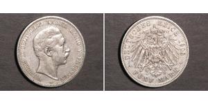 5 Mark Regno di Prussia (1701-1918) Argento Wilhelm II, German Emperor (1859-1941)