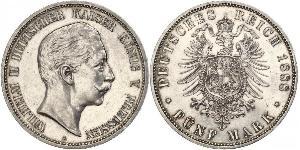 5 Mark Regno di Prussia (1701-1918) Argento Wilhelm II, German Emperor (1859-1941)