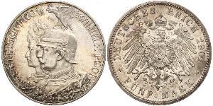 5 Mark Regno di Prussia (1701-1918) Argento Wilhelm II, German Emperor (1859-1941)