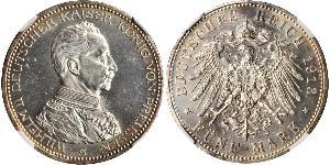 5 Mark Regno di Prussia (1701-1918) Argento Wilhelm II, German Emperor (1859-1941)