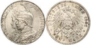 5 Mark Regno di Prussia (1701-1918) Argento Wilhelm II, German Emperor (1859-1941)