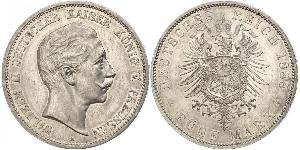 5 Mark Regno di Prussia (1701-1918) Argento Wilhelm II, German Emperor (1859-1941)