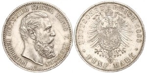 5 Mark Regno di Prussia (1701-1918) Argento Federico III di Germania (1831-1888)