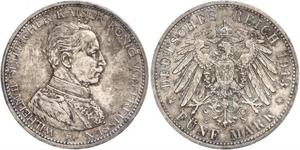 5 Mark Regno di Prussia (1701-1918) Argento Wilhelm II, German Emperor (1859-1941)