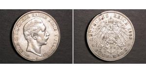 5 Mark Regno di Prussia (1701-1918) Argento Wilhelm II, German Emperor (1859-1941)