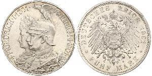 5 Mark Regno di Prussia (1701-1918) Argento Wilhelm II, German Emperor (1859-1941)