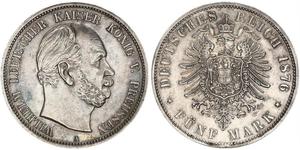 5 Mark Regno di Prussia (1701-1918) Argento Wilhelm I, German Emperor (1797-1888)