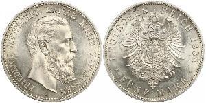 5 Mark Regno di Prussia (1701-1918) Argento Federico III di Germania (1831-1888)