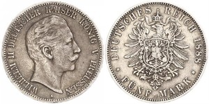 5 Mark Regno di Prussia (1701-1918) Argento Wilhelm II, German Emperor (1859-1941)