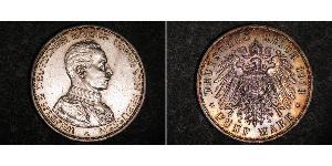 5 Mark Regno di Prussia (1701-1918) Argento Wilhelm II, German Emperor (1859-1941)