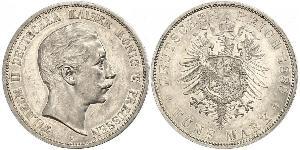 5 Mark Regno di Prussia (1701-1918) Argento Wilhelm II, German Emperor (1859-1941)