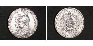 5 Mark Regno di Prussia (1701-1918) Argento Wilhelm II, German Emperor (1859-1941)