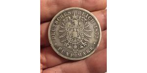 5 Mark Regno di Prussia (1701-1918) Argento Wilhelm I, German Emperor (1797-1888)