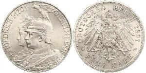 5 Mark Regno di Prussia (1701-1918) Argento Wilhelm II, German Emperor (1859-1941)