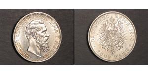 5 Mark Regno di Prussia (1701-1918) Argento Federico III di Germania (1831-1888)