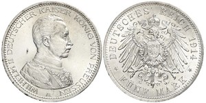 5 Mark Regno di Prussia (1701-1918) Argento Wilhelm II, German Emperor (1859-1941)