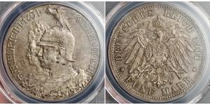 5 Mark Regno di Prussia (1701-1918) Argento Wilhelm II, German Emperor (1859-1941)