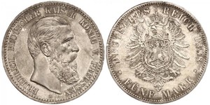5 Mark Regno di Prussia (1701-1918) Argento Federico III di Germania (1831-1888)