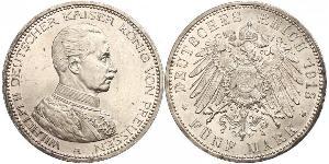 5 Mark Regno di Prussia (1701-1918) Argento Wilhelm II, German Emperor (1859-1941)