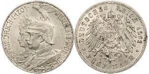 5 Mark Regno di Prussia (1701-1918) Argento Wilhelm II, German Emperor (1859-1941)