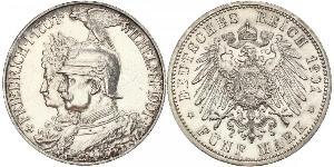 5 Mark Regno di Prussia (1701-1918) Argento Wilhelm II, German Emperor (1859-1941)