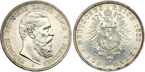 5 Mark Regno di Prussia (1701-1918) Argento Federico III di Germania (1831-1888)