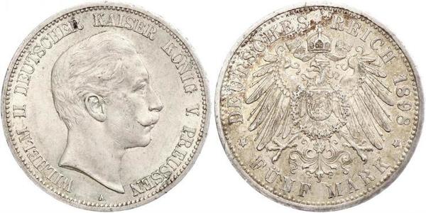 5 Mark Regno di Prussia (1701-1918) Argento Wilhelm II, German Emperor (1859-1941)